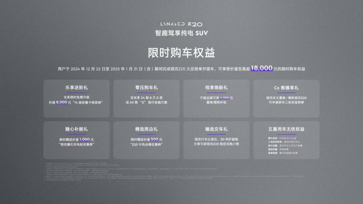 领克Z20上市 限时售价1359万元起龙8游戏进入定位品牌首款纯电SUV(图3)